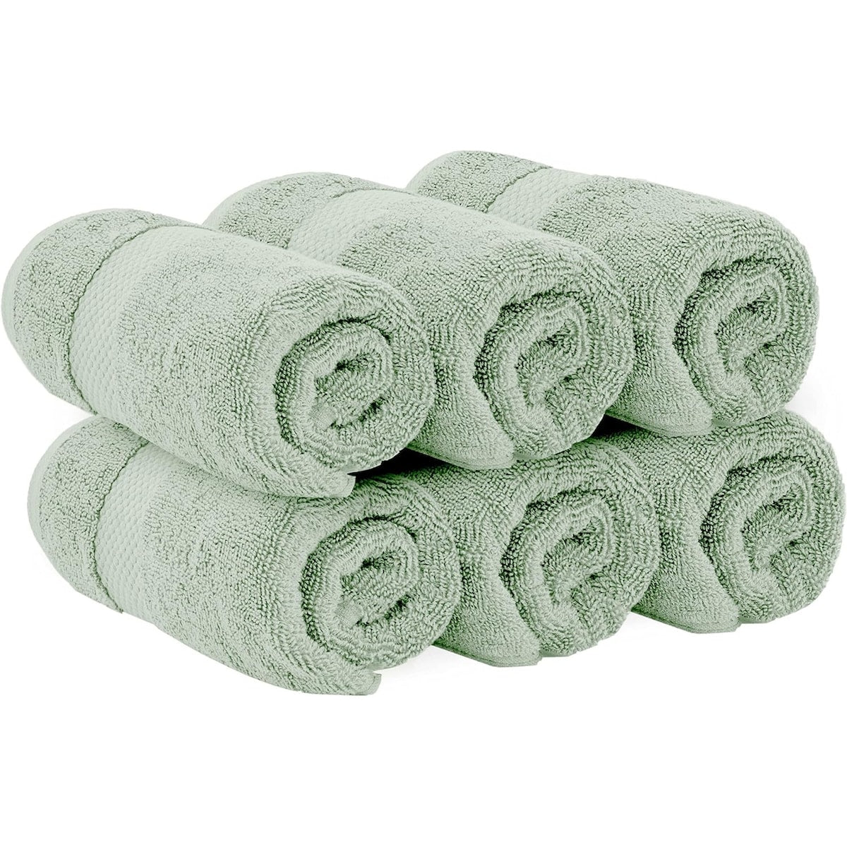 White Classic Luxury Cotton Hand Towel 16x30 - Set of 6