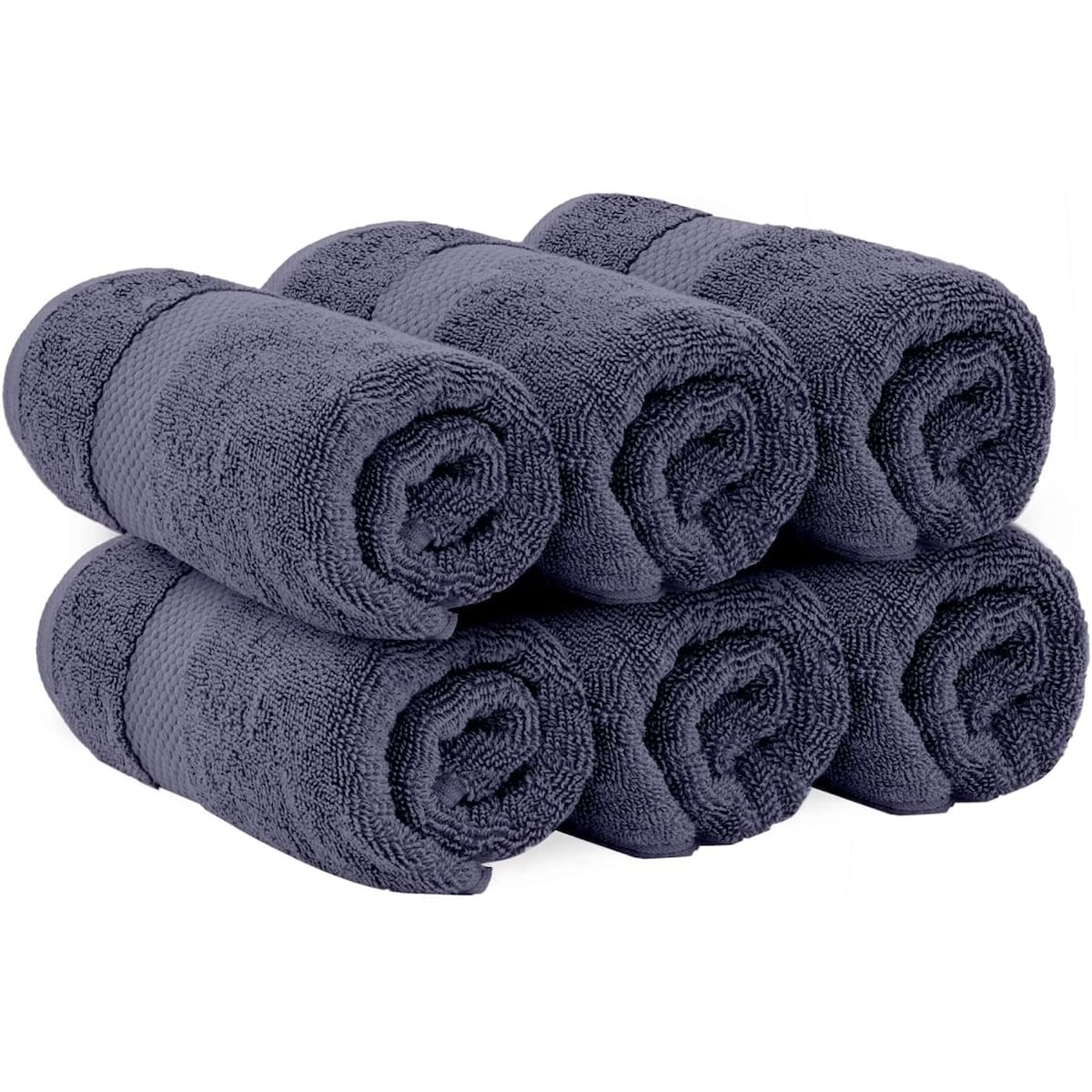 White Classic Luxury Cotton Hand Towel 16x30 - Set of 6