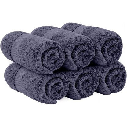White Classic Luxury Cotton Hand Towel 16x30 - Set of 6