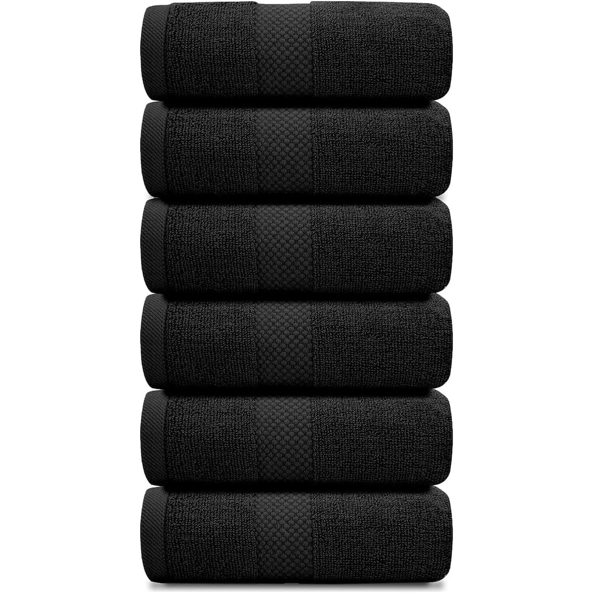 White Classic Luxury Cotton Hand Towel 16x30 - Set of 6