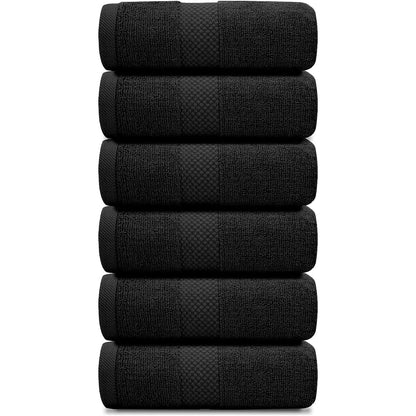 White Classic Luxury Cotton Hand Towel 16x30 - Set of 6