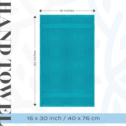 White Classic Luxury Cotton Hand Towel 16x30 - Set of 6