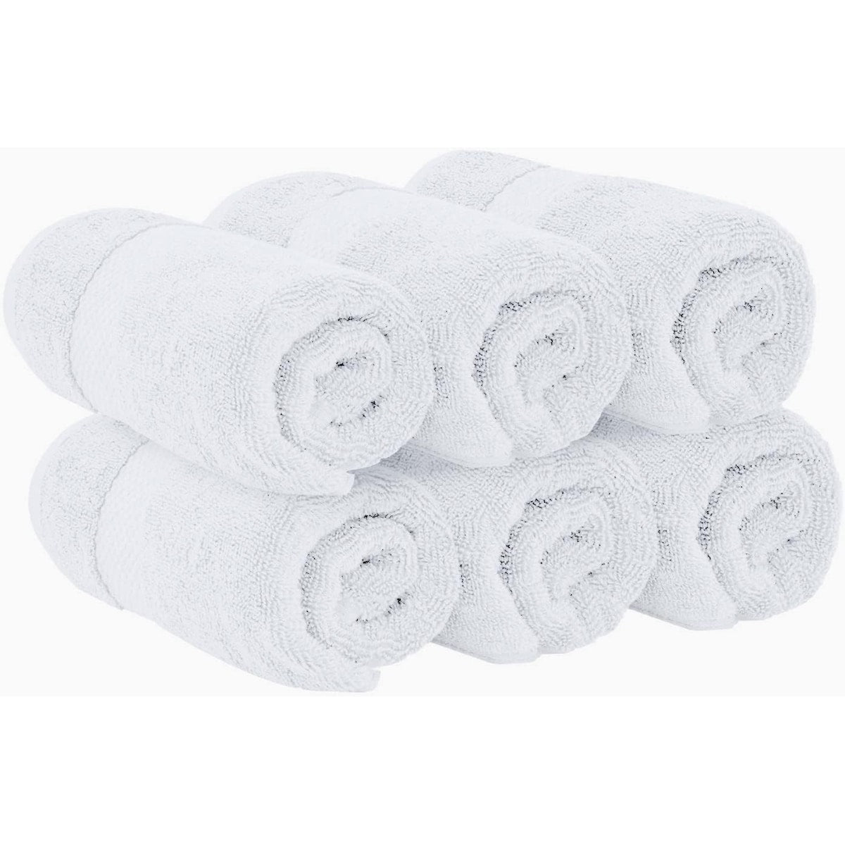 White Classic Luxury Cotton Hand Towel 16x30 - Set of 6