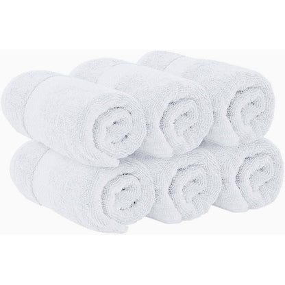 White Classic Luxury Cotton Hand Towel 16x30 - Set of 6
