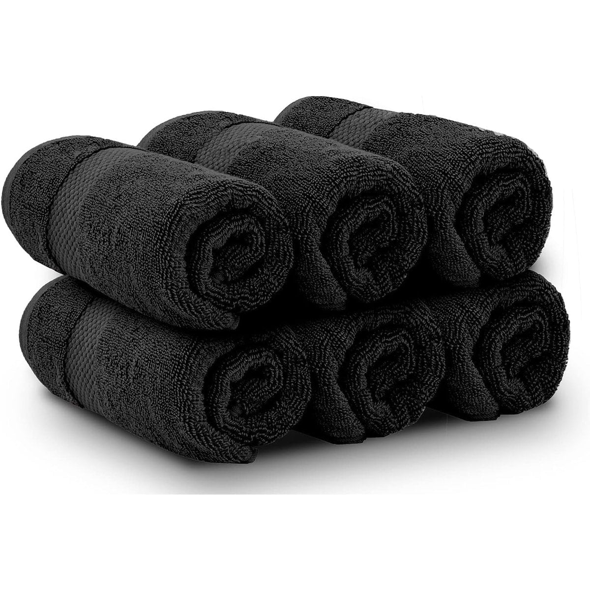 White Classic Luxury Cotton Hand Towel 16x30 - Set of 6