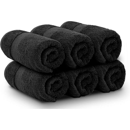 White Classic Luxury Cotton Hand Towel 16x30 - Set of 6