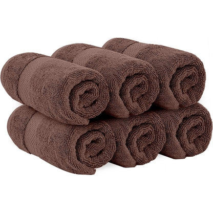 White Classic Luxury Cotton Hand Towel 16x30 - Set of 6