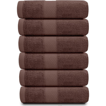 White Classic Luxury Cotton Hand Towel 16x30 - Set of 6