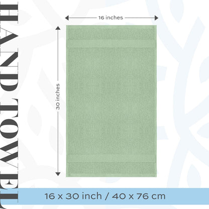 White Classic Luxury Cotton Hand Towel 16x30 - Set of 6