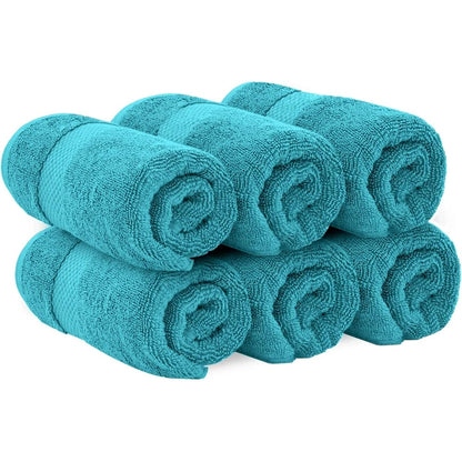 White Classic Luxury Cotton Hand Towel 16x30 - Set of 6
