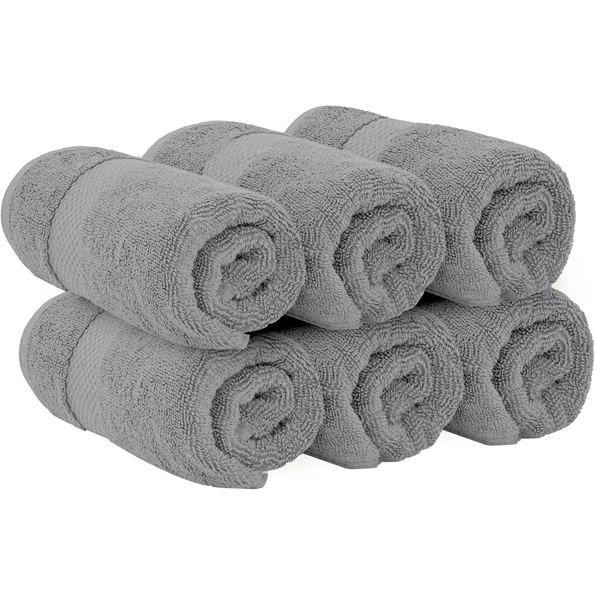 White Classic Luxury Cotton Hand Towel 16x30 - Set of 6