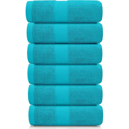 White Classic Luxury Cotton Hand Towel 16x30 - Set of 6