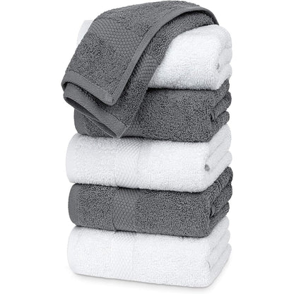 White Classic Luxury Cotton Hand Towel 16x30 - Set of 6