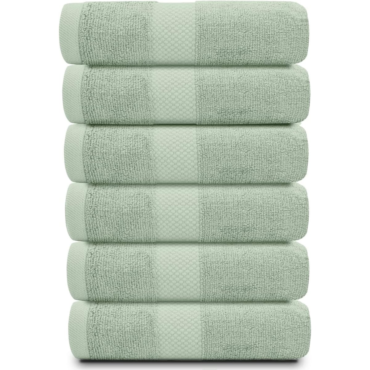 White Classic Luxury Cotton Hand Towel 16x30 - Set of 6