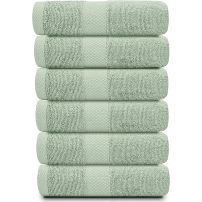 White Classic Luxury Cotton Hand Towel 16x30 - Set of 6
