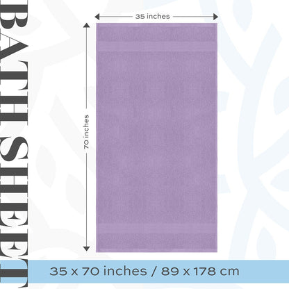 White Classic Luxury Cotton Oversized Bath Sheet 35x70 - Set of 2