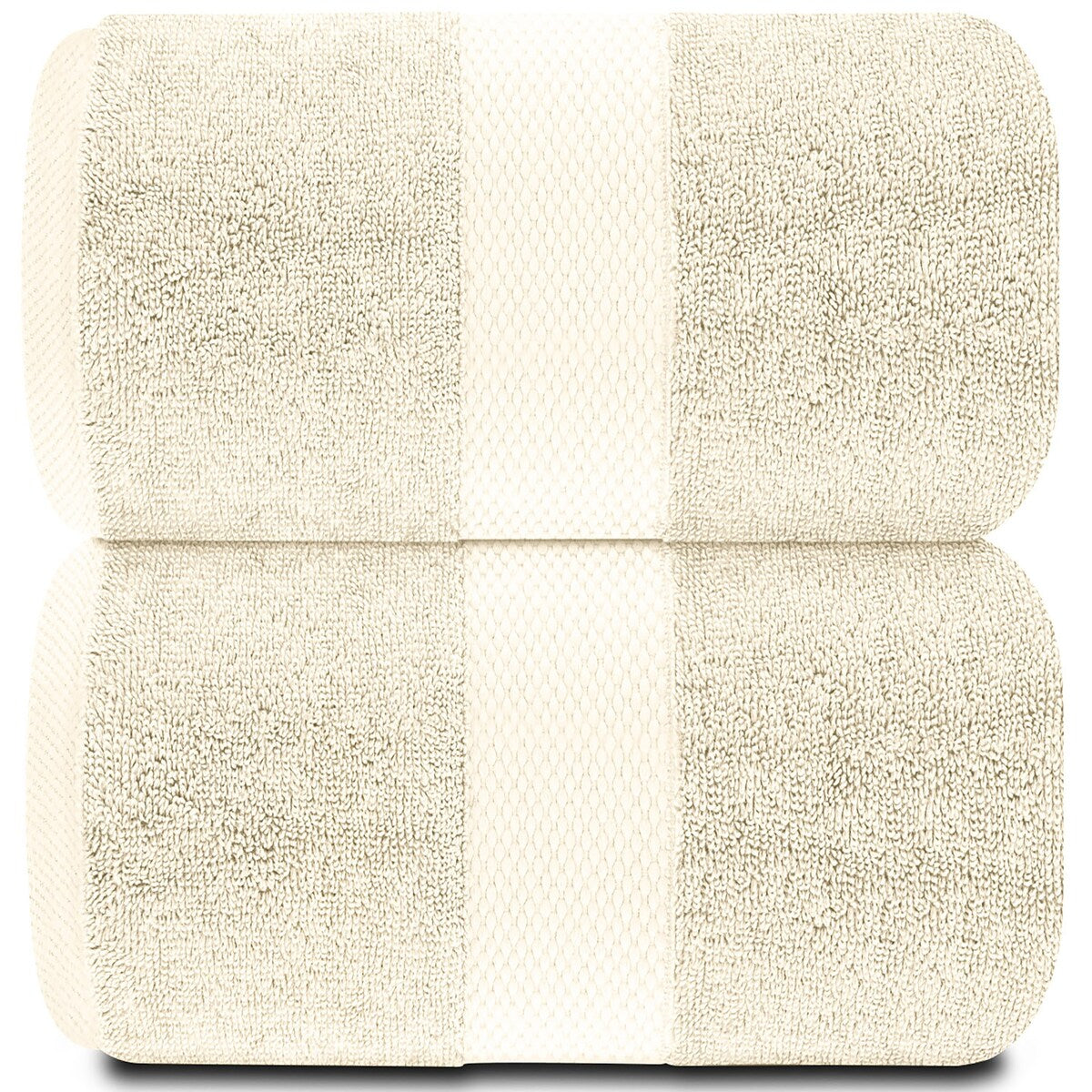 White Classic Luxury Cotton Oversized Bath Sheet 35x70 - Set of 2