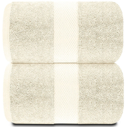 White Classic Luxury Cotton Oversized Bath Sheet 35x70 - Set of 2