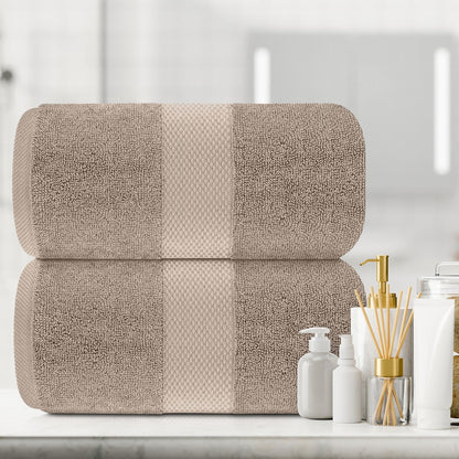 White Classic Luxury Cotton Oversized Bath Sheet 35x70 - Set of 2