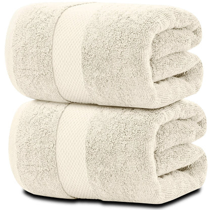 White Classic Luxury Cotton Oversized Bath Sheet 35x70 - Set of 2