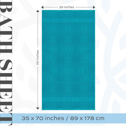 White Classic Luxury Cotton Oversized Bath Sheet 35x70 - Set of 2