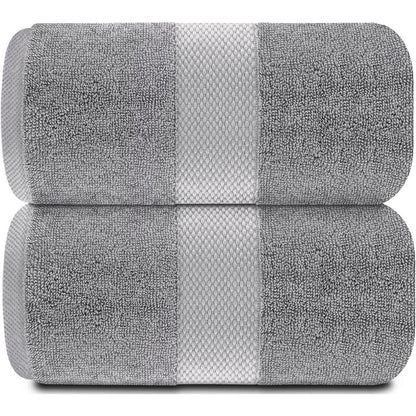 White Classic Luxury Cotton Oversized Bath Sheet 35x70 - Set of 2