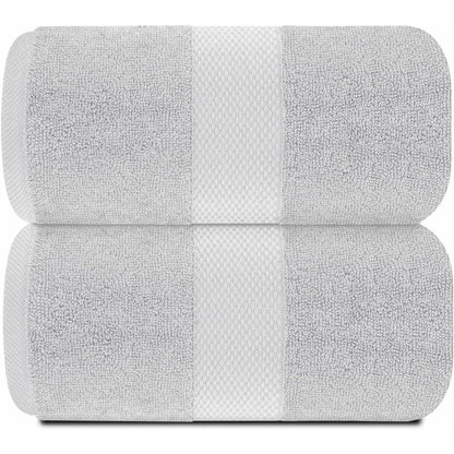 White Classic Luxury Cotton Oversized Bath Sheet 35x70 - Set of 2