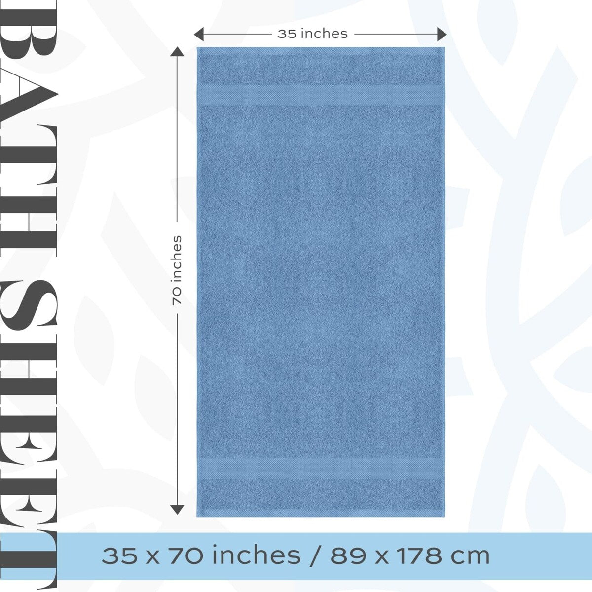 White Classic Luxury Cotton Oversized Bath Sheet 35x70 - Set of 2