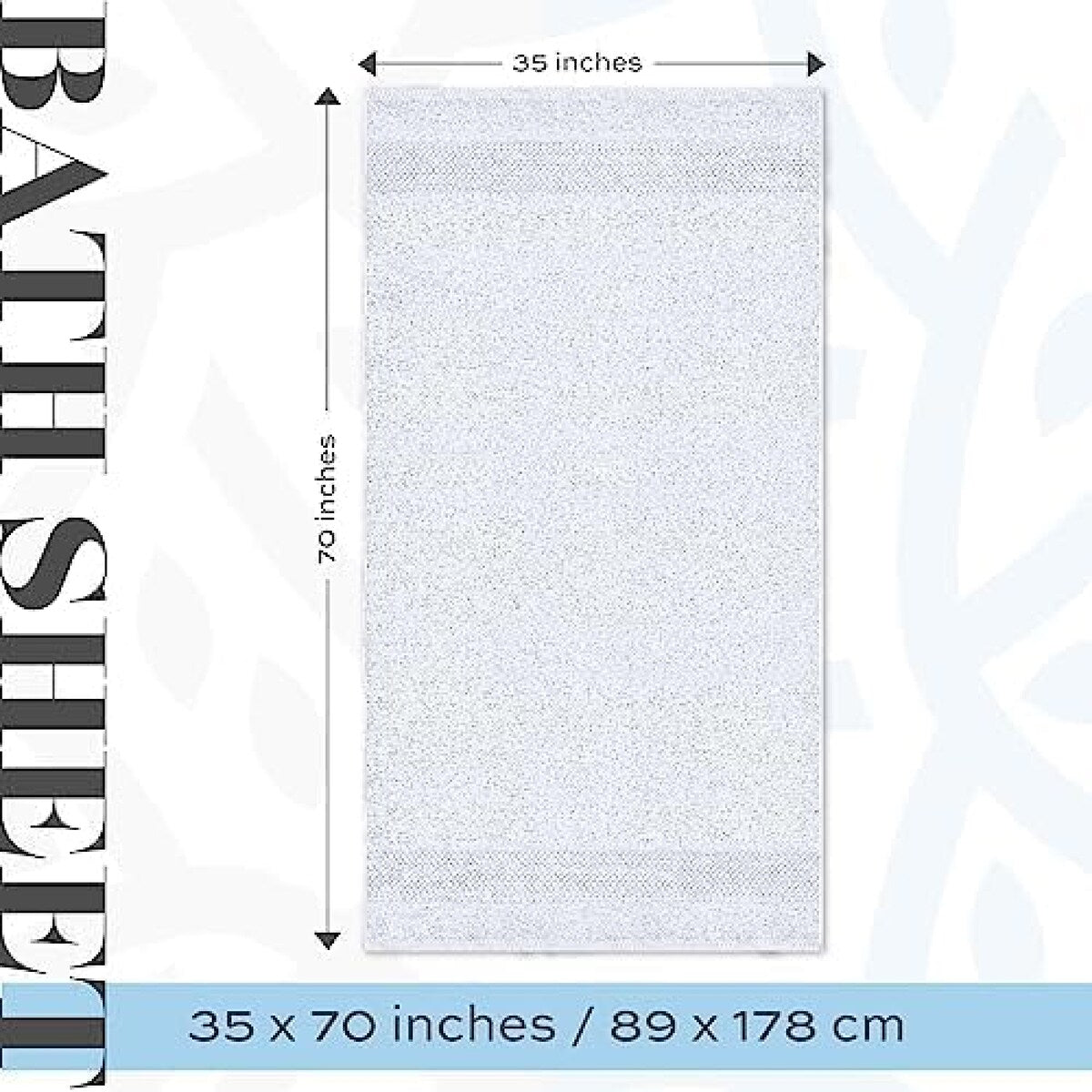 White Classic Luxury Cotton Oversized Bath Sheet 35x70 - Set of 2