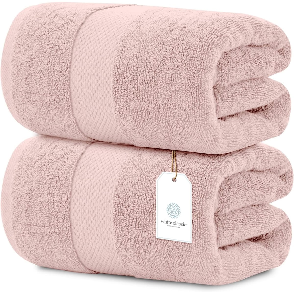 White Classic Luxury Cotton Oversized Bath Sheet 35x70 - Set of 2