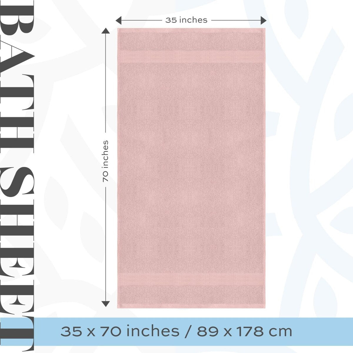 White Classic Luxury Cotton Oversized Bath Sheet 35x70 - Set of 2