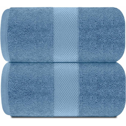 White Classic Luxury Cotton Oversized Bath Sheet 35x70 - Set of 2