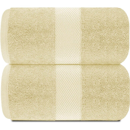 White Classic Luxury Cotton Oversized Bath Sheet 35x70 - Set of 2