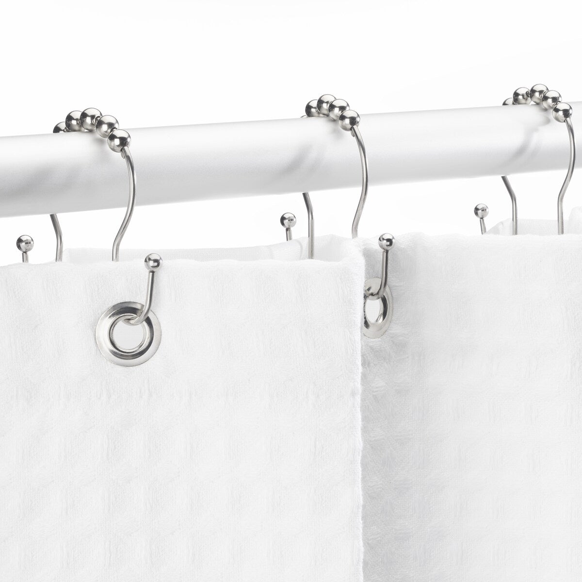 Whitmor Rust Proof Stainless Steel Double Side Shower Hooks, Set of 12 - Silver