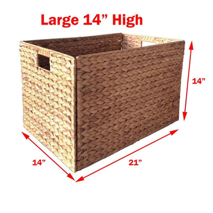 Wicker Seagrass Baskets Hampers Set of 2 Cut Out Handles