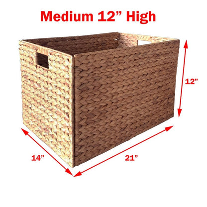 Wicker Seagrass Baskets Hampers Set of 2 Cut Out Handles