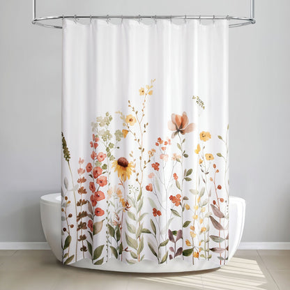 Wild Garden Polyester Fabric Printed Shower Curtain 70x72