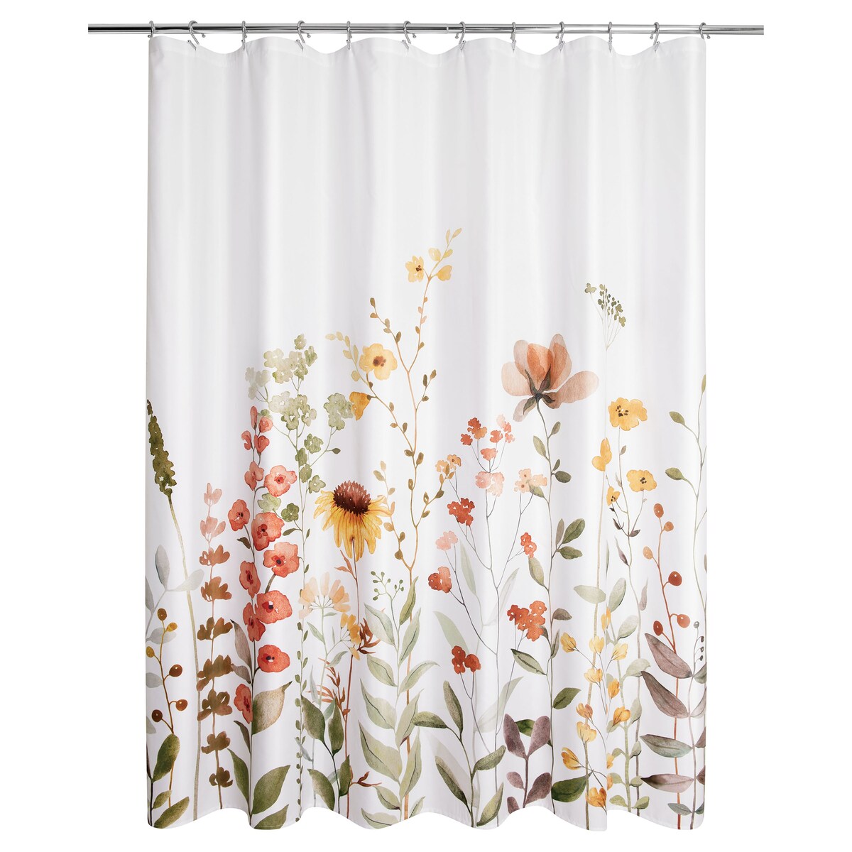 Wild Garden Polyester Fabric Printed Shower Curtain 70x72