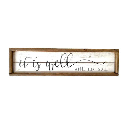 Wood Framed Wall Sign Decor with Quotes