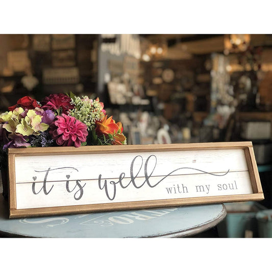 Wood Framed Wall Sign Decor with Quotes