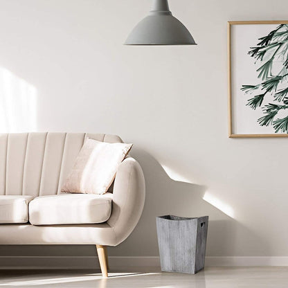 Wood Trash Can, Rustic Farmhouse Style Wastebasket Bin