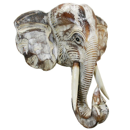 Wooden Elephant Head Wall Décor