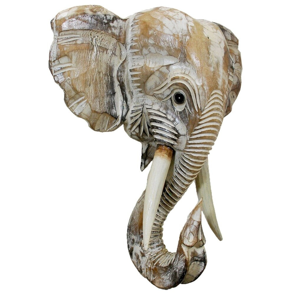 Wooden Elephant Head Wall Décor