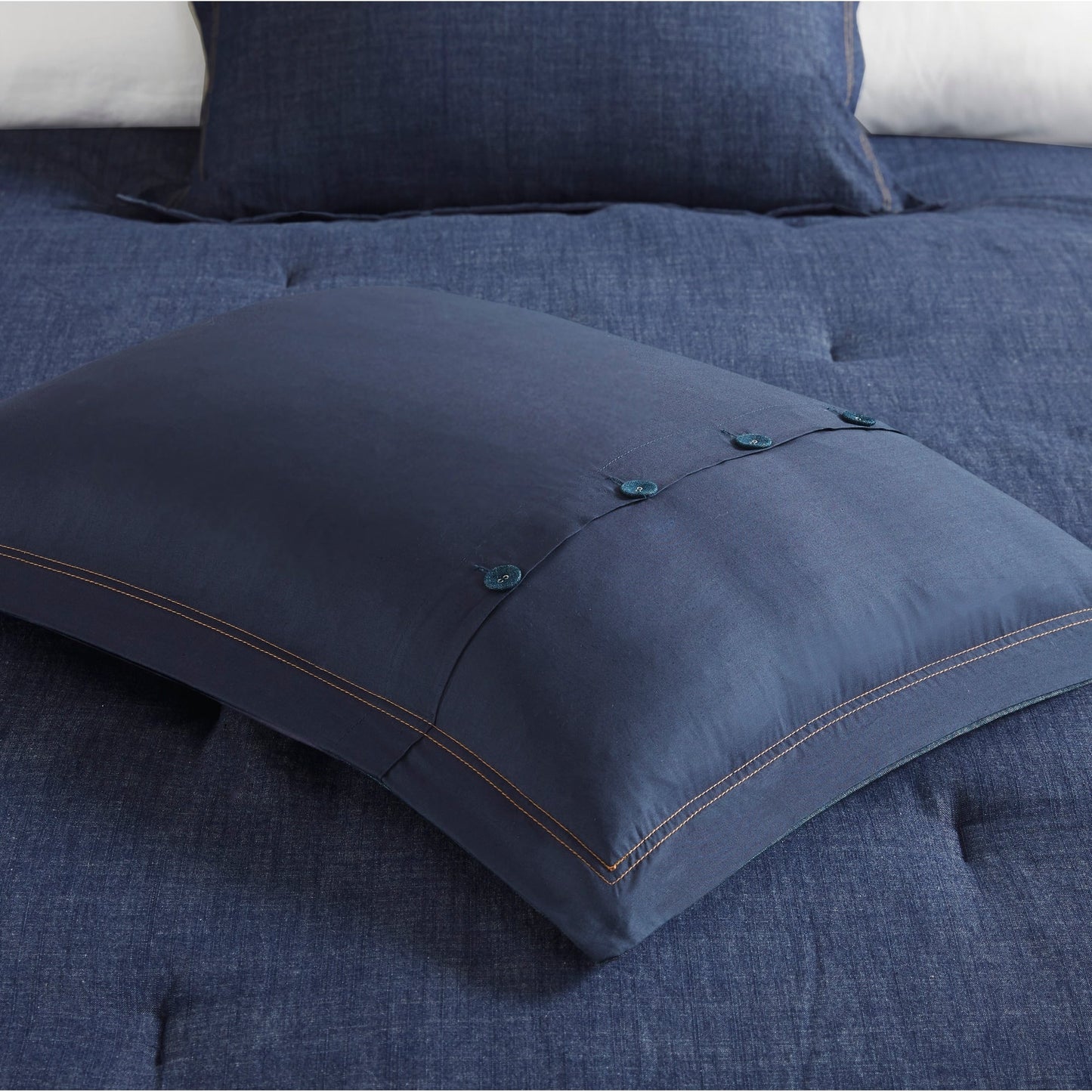 Woolrich Perry Blue Oversized and Overfilled Denim Comforter Set
