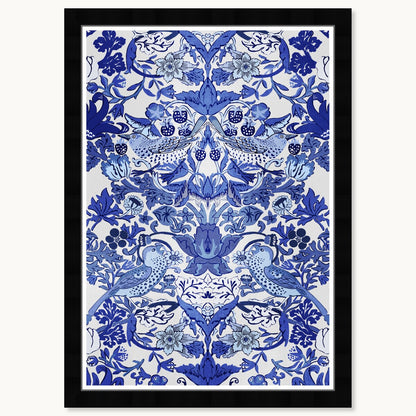 Wynwood Studio Tropical Collage Blue Framed Tropical Chinoiserie Art Prints