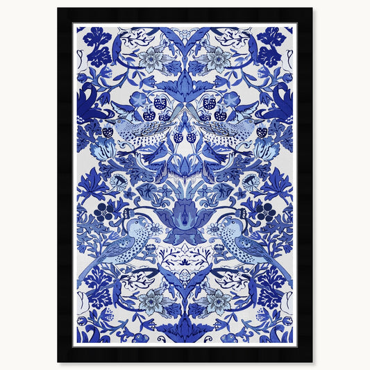 Wynwood Studio Tropical Collage Blue Framed Tropical Chinoiserie Art Prints