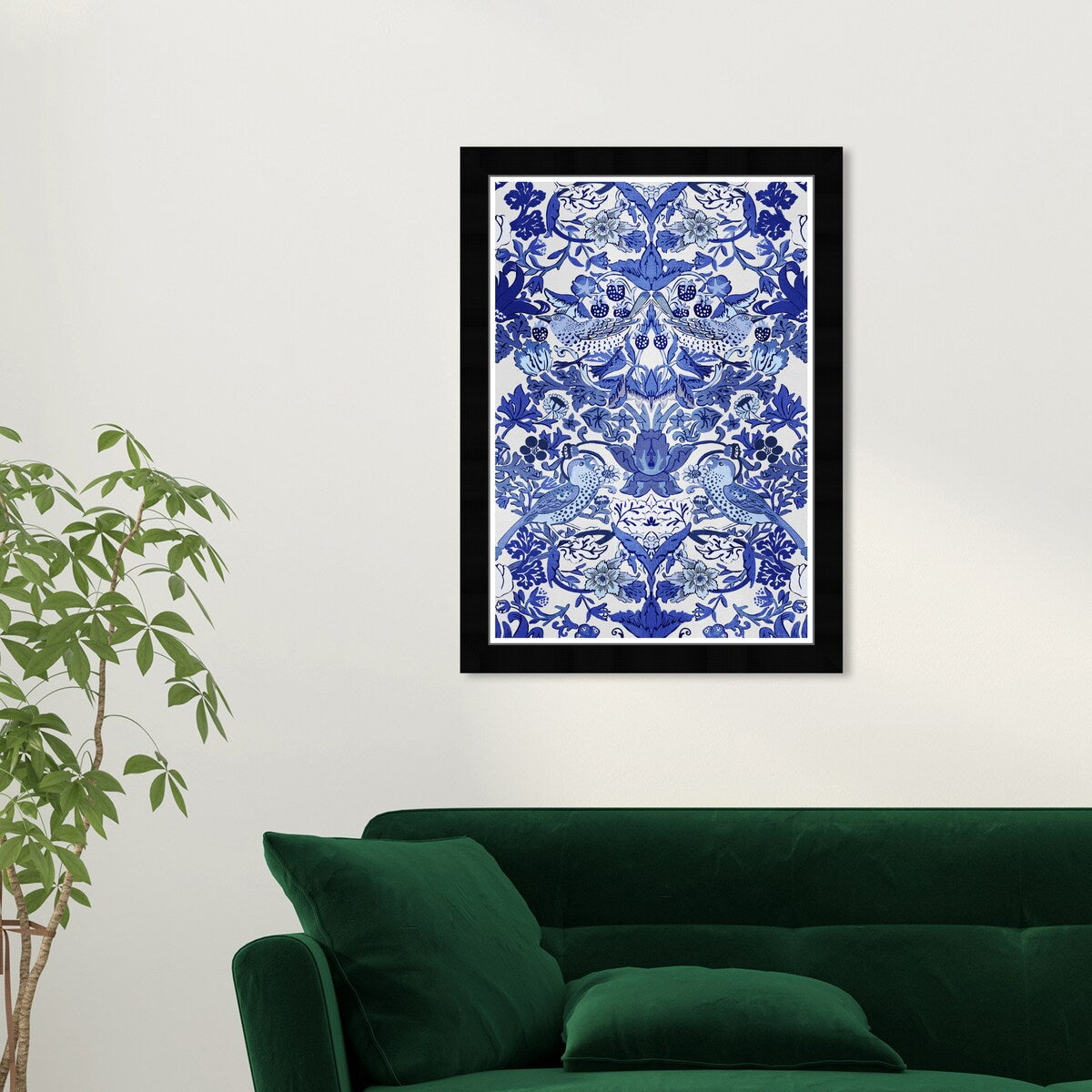 Wynwood Studio Tropical Collage Blue Framed Tropical Chinoiserie Art Prints