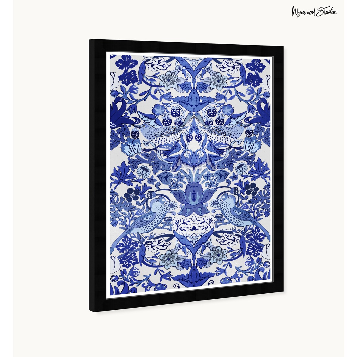 Wynwood Studio Tropical Collage Blue Framed Tropical Chinoiserie Art Prints