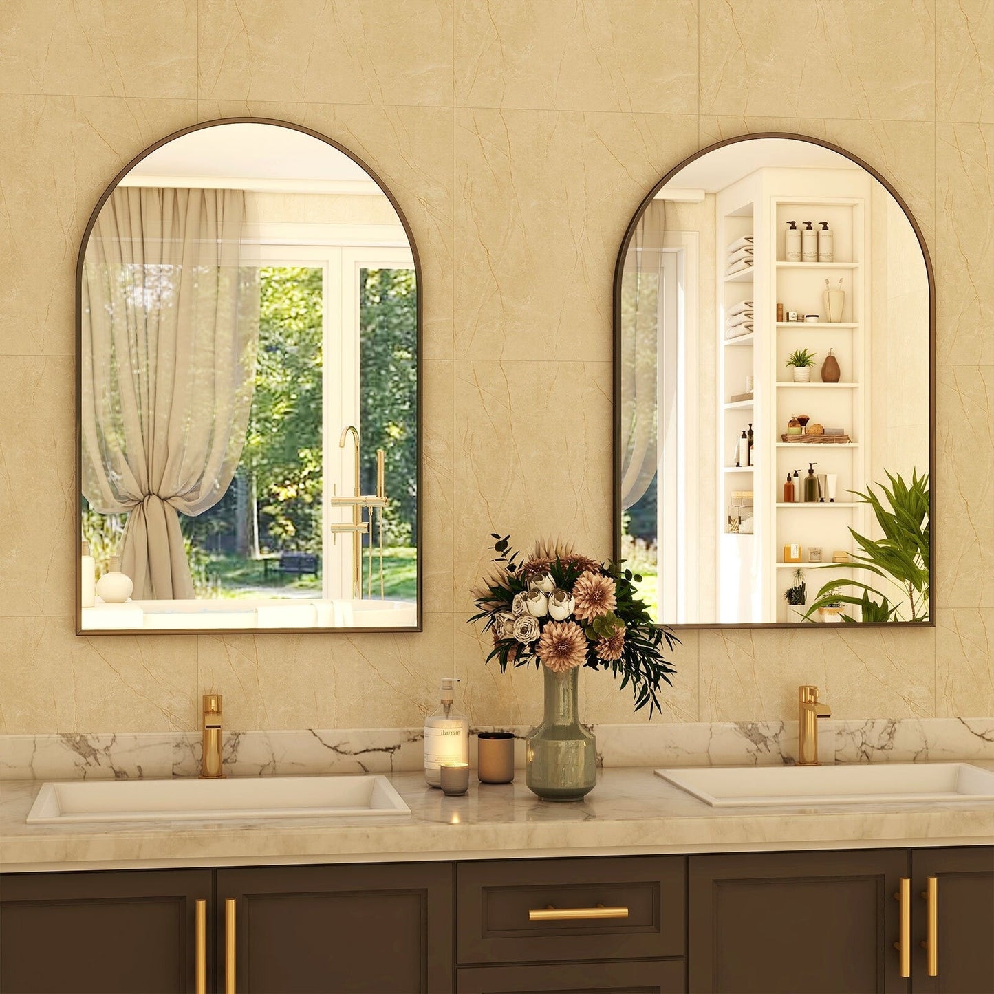 YVANLA Arch Bathroom Wall Mounted Vanity Mirror