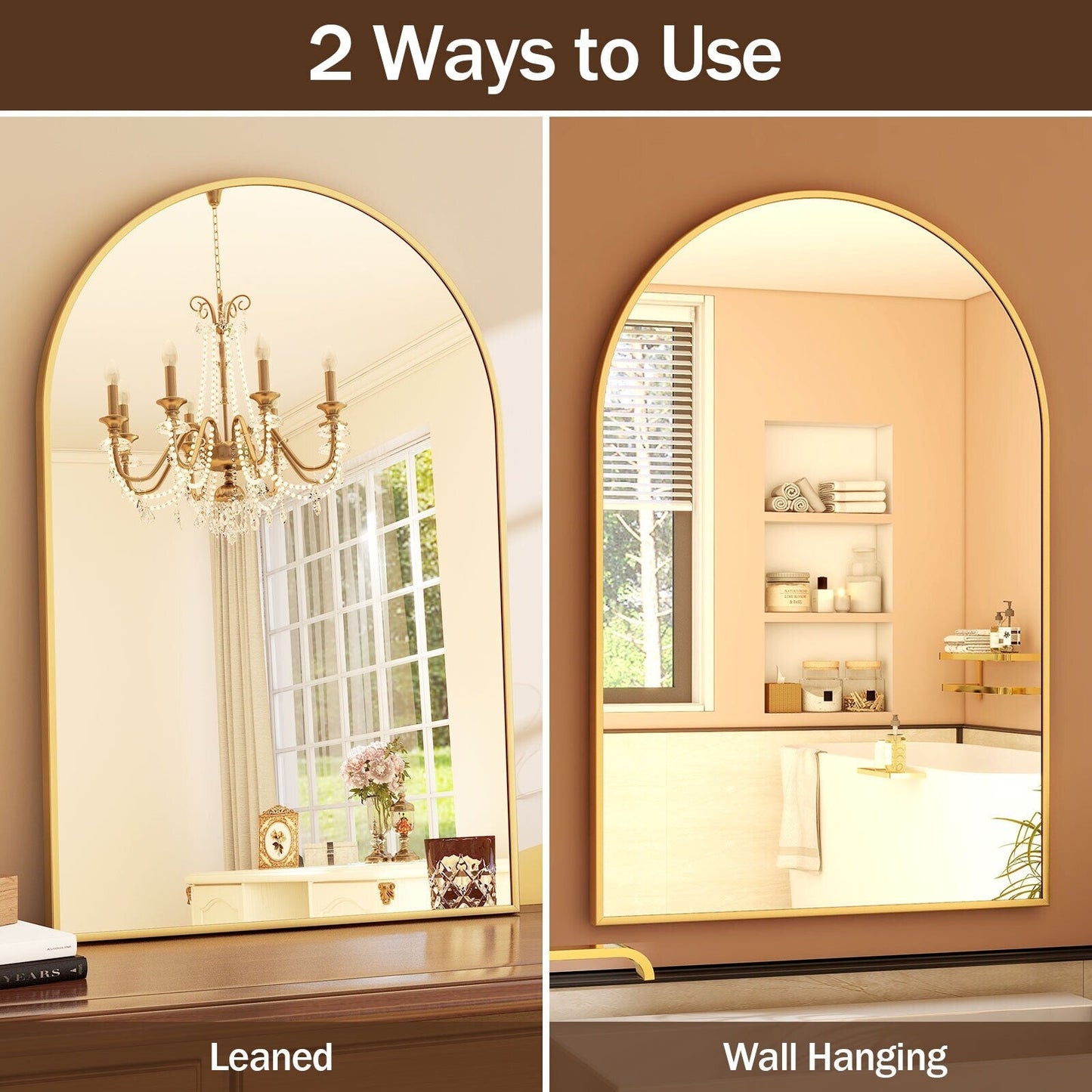 YVANLA Arch Bathroom Wall Mounted Vanity Mirror